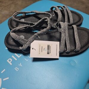 Riverberry Gray Strappy Sandals